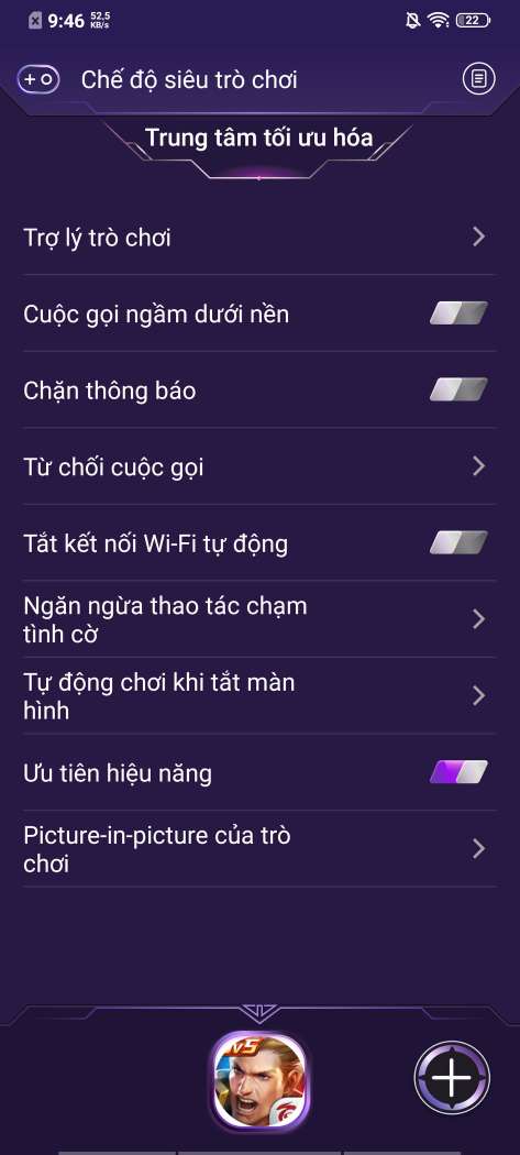 cách chặn cuộc gọi khi chơi game vivo với Ultra Game Mode