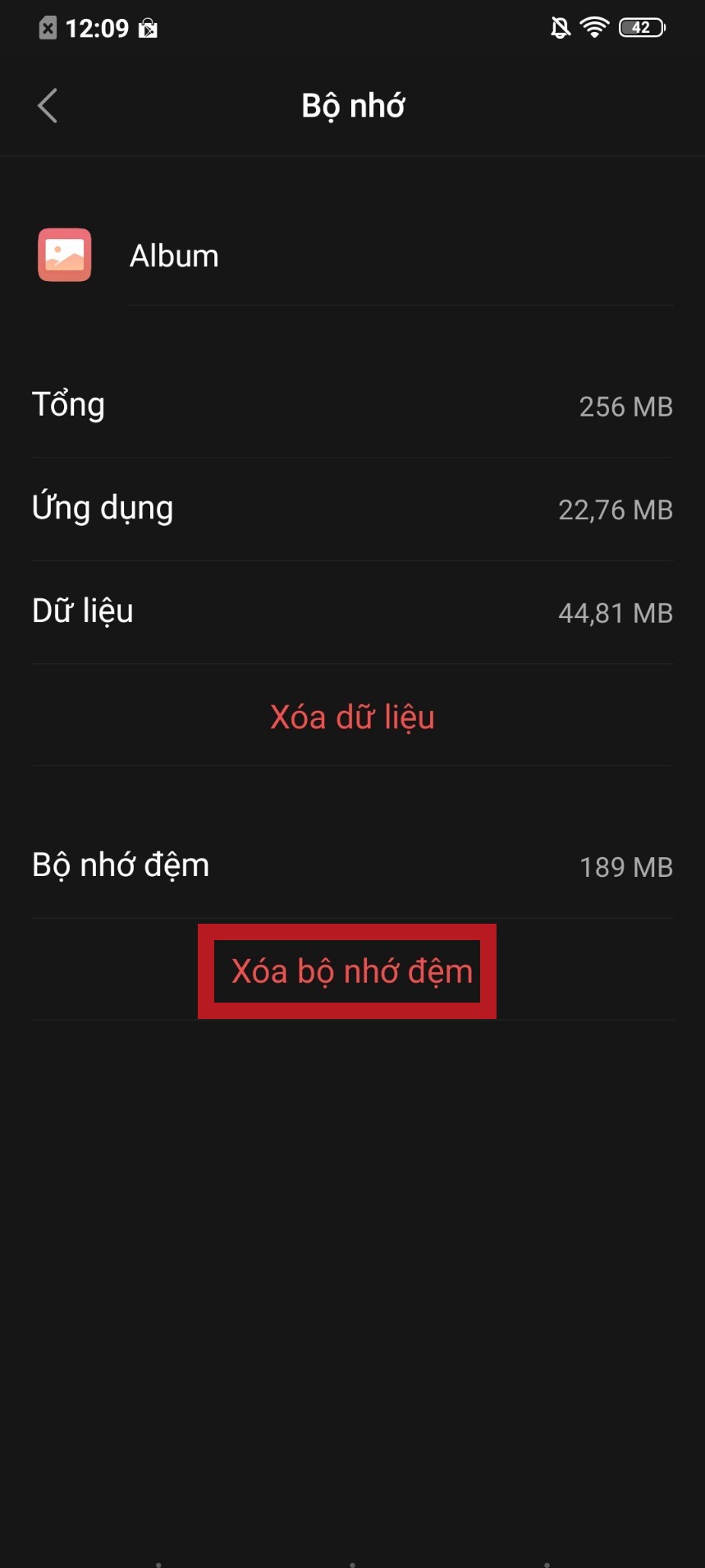 điện thoại android bị đầy bộ nhớ