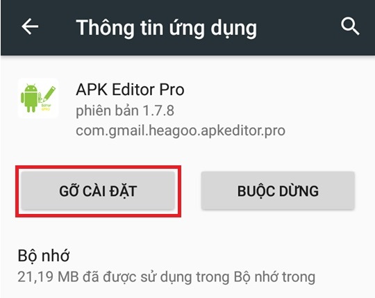 xóa ứng dụng không cần thiết