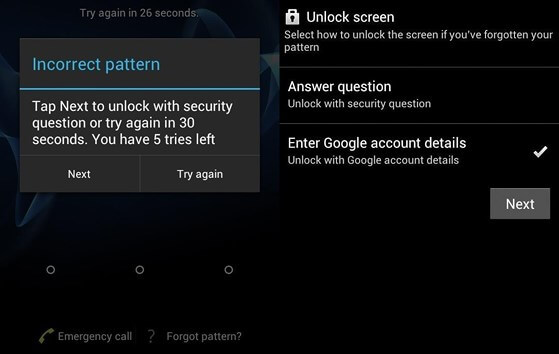 Cách khắc phục khi điện thoại bị khóa mã bảo vệ cho Android 4.4 trở xuống