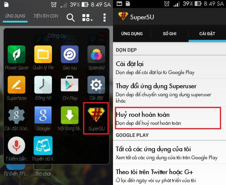 Khắc phục lỗi root trên điện thoại Android
