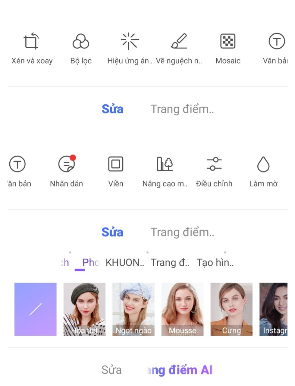 Trình chỉnh sửa ảnh đa dạng