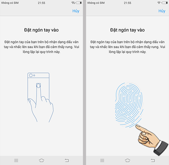 cài đặt vân tay trên điện thoại vivo