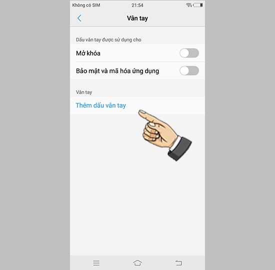 cài đặt vân tay trên điện thoại vivo