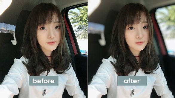 trước và sau khi chụp xóa phông