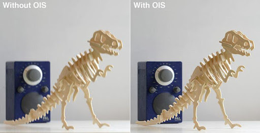 Công nghệ chống rung quang học OIS được tích hợp trên camera trước và sau