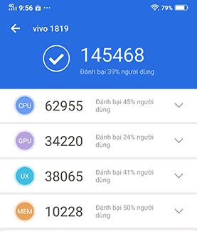 hiệu năng của điện thoại vivo v15