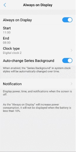 Tùy chỉnh màn hình Always On vivo S1